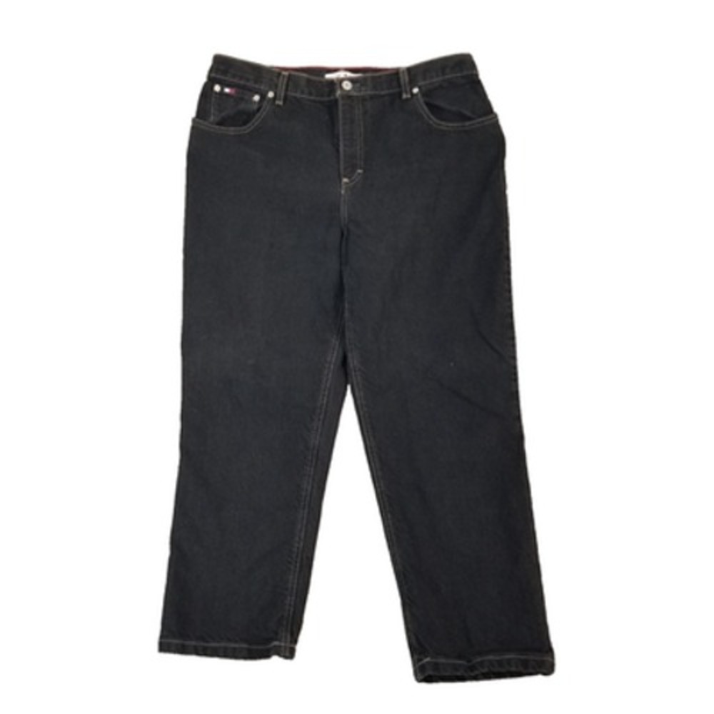 Vintage Tommy Hilfiger Womens Jeans 16 36x28 Black Mom Tapered 90s Baggy